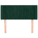 sengegavl med kanter 83x16x78/88 cm fløjl mørkegrøn