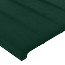 sengegavl med kanter 83x16x78/88 cm fløjl mørkegrøn