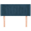 sengegavl med kanter 83x16x78/88 cm fløjl mørkeblå