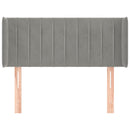 sengegavl med kanter 93x16x78/88 cm fløjl lysegrå