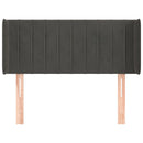 sengegavl med kanter 93x16x78/88 cm fløjl mørkegrå