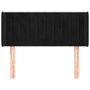 sengegavl med kanter 93x16x78/88 cm fløjl sort