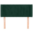 sengegavl med kanter 93x16x78/88 cm fløjl mørkegrøn