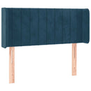 sengegavl med kanter 93x16x78/88 cm fløjl mørkeblå