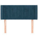 sengegavl med kanter 93x16x78/88 cm fløjl mørkeblå