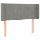 sengegavl med kanter 103x16x78/88 cm fløjl lysegrå