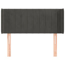 sengegavl med kanter 103x16x78/88 cm fløjl mørkegrå