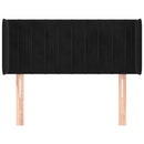 sengegavl med kanter 103x16x78/88 cm fløjl sort