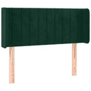 sengegavl med kanter 103x16x78/88 cm fløjl mørkegrøn