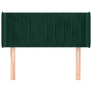 sengegavl med kanter 103x16x78/88 cm fløjl mørkegrøn