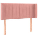 sengegavl med kanter 103x16x78/88 cm fløjl lyserød