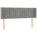 sengegavl med kanter 147x16x78/88 cm fløjl lysegrå