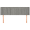 sengegavl med kanter 147x16x78/88 cm fløjl lysegrå