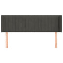 sengegavl med kanter 147x16x78/88 cm fløjl mørkegrå
