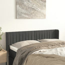sengegavl med kanter 147x16x78/88 cm fløjl mørkegrå