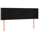 sengegavl med kanter 147x16x78/88 cm fløjl sort