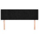sengegavl med kanter 147x16x78/88 cm fløjl sort