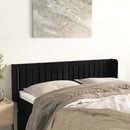 sengegavl med kanter 147x16x78/88 cm fløjl sort