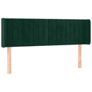 sengegavl med kanter 147x16x78/88 cm fløjl mørkegrøn