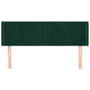 sengegavl med kanter 147x16x78/88 cm fløjl mørkegrøn