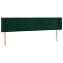 sengegavl med kanter 163x16x78/88 cm fløjl mørkegrøn