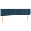 sengegavl med kanter 163x16x78/88 cm fløjl mørkeblå