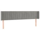 sengegavl med kanter 203x16x78/88 cm fløjl lysegrå