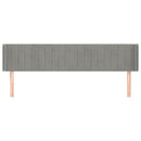 sengegavl med kanter 203x16x78/88 cm fløjl lysegrå