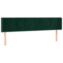 sengegavl med kanter 203x16x78/88 cm fløjl mørkegrøn