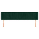 sengegavl med kanter 203x16x78/88 cm fløjl mørkegrøn