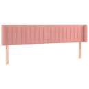 sengegavl med kanter 203x16x78/88 cm fløjl lyserød