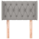 sengegavl med kanter 83x16x78/128 cm stof lysegrå
