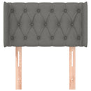 sengegavl med kanter 83x16x78/128 cm stof mørkegrå