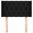 sengegavl med kanter 83x16x78/128 cm stof sort
