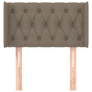 sengegavl med kanter 83x16x78/128 cm stof gråbrun