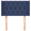 sengegavl med kanter 83x16x78/128 cm stof blå
