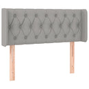 sengegavl med kanter 93x16x78/128 cm stof lysegrå