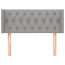 sengegavl med kanter 93x16x78/128 cm stof lysegrå