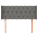 sengegavl med kanter 93x16x78/88 cm stof mørkegrå