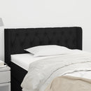 sengegavl med kanter 93x16x78/88 cm stof sort