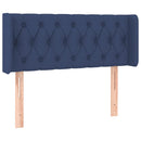 sengegavl med kanter 93x16x78/88 cm stof blå