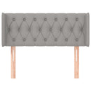 sengegavl med kanter 103x16x78/88 cm stof lysegrå