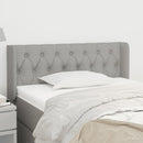 sengegavl med kanter 103x16x78/88 cm stof lysegrå