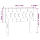 sengegavl med kanter 103x16x78/88 cm stof sort