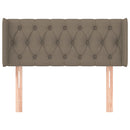 sengegavl med kanter 103x16x78/88 cm stof gråbrun
