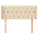 sengegavl med kanter 103x16x78/88 cm stof cremefarvet