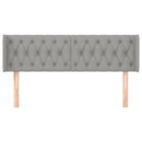 sengegavl med kanter 147x16x78/88 cm stof lysegrå