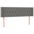 sengegavl med kanter 147x16x78/88 cm stof mørkegrå