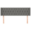 sengegavl med kanter 147x16x78/88 cm stof mørkegrå