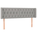 sengegavl med kanter 163x16x78/88 cm stof lysegrå